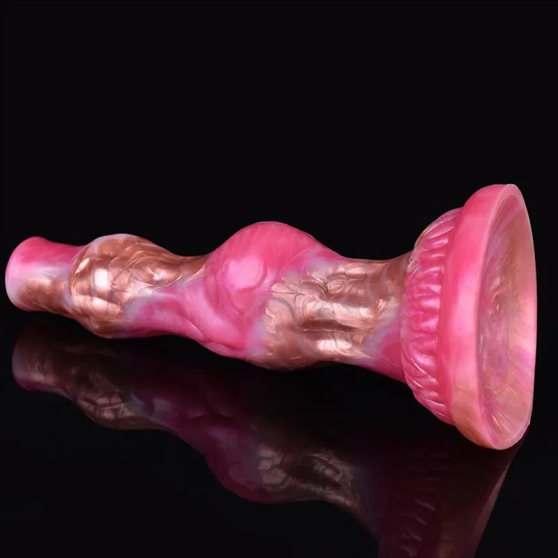 8 IN Fantasy Silicone Double Knot Dog Penis Dildo Rose Gold & Pink 5 8 IN Fantasy Silicone Double Knot Dog Penis Dildo Rose Gold & Pink 5