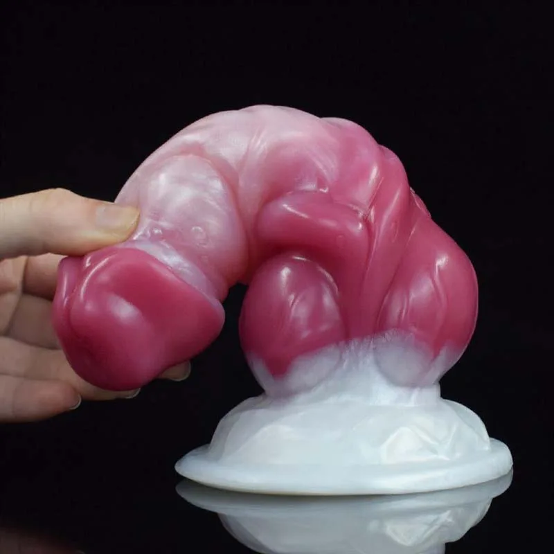 6.5 IN Short Demon Dildo With Knot Fantasy Silicone Canine Penis 7 6.5 IN Short Demon Dildo With Knot Fantasy Silicone Canine Penis 7