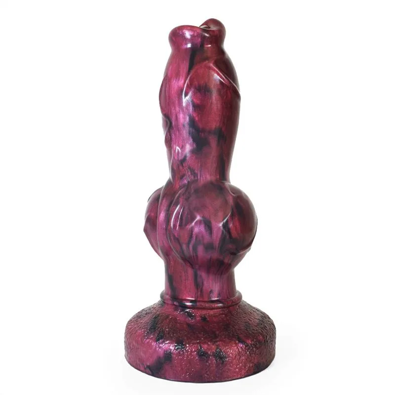 532887c619ec9b06 8.5 Inch Silicone Dog Dildo with Big Knot Werewolf Animal Penis