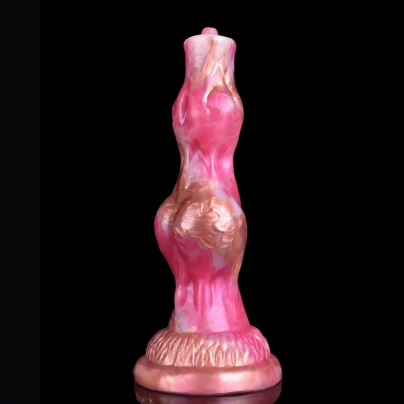 8 IN Fantasy Silicone Double Knot Dog Penis Dildo Rose Gold & Pink 3 8 IN Fantasy Silicone Double Knot Dog Penis Dildo Rose Gold & Pink 3