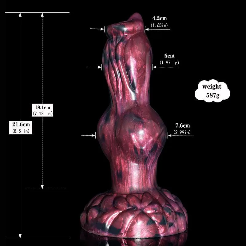 8.5 IN Dildo With A Knot Silicone Dog Cock Toy 1 8.5 IN Dildo With A Knot Silicone Dog Cock Toy 1