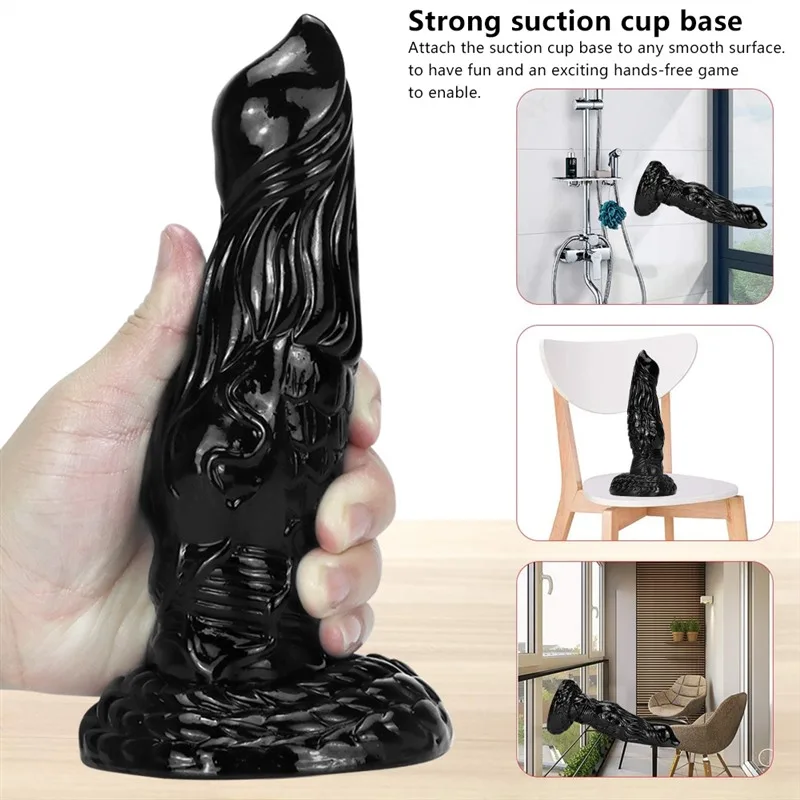 7.5 IN Black Small Dragon Dildo PVC Butt Plug 4 7.5 IN Black Small Dragon Dildo PVC Butt Plug 4