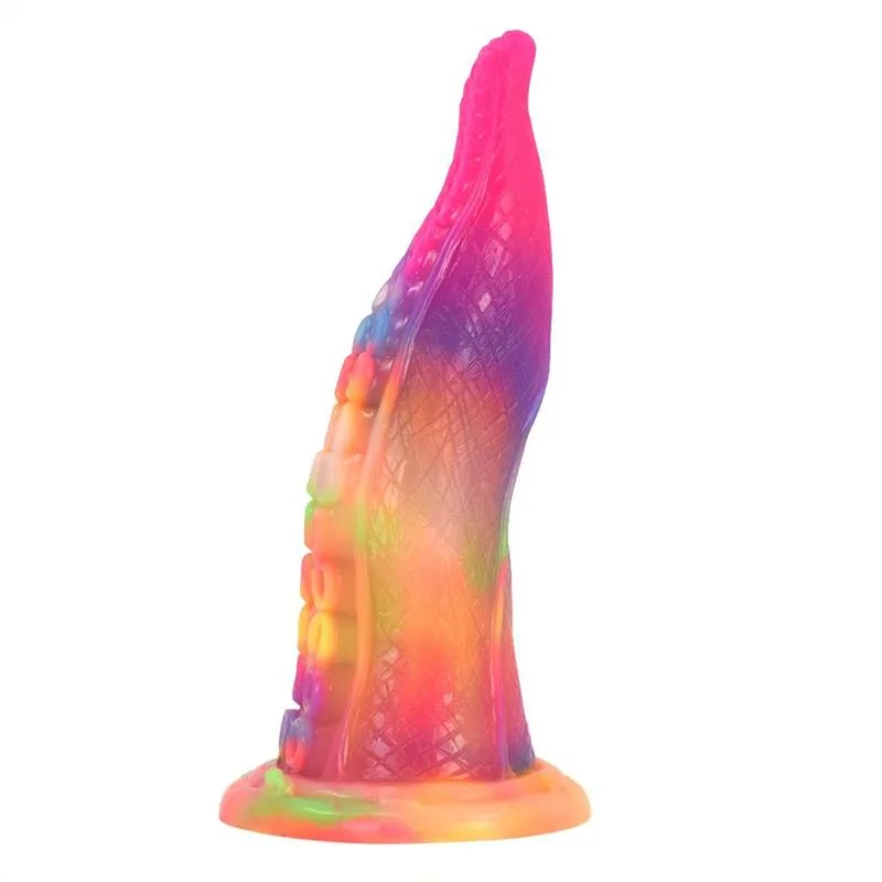 113d548f9dee3616 9 IN Glow-In-The-Dark Tentacle Dildo Fantasy Silicone Octopus Adult Toy - Image 3