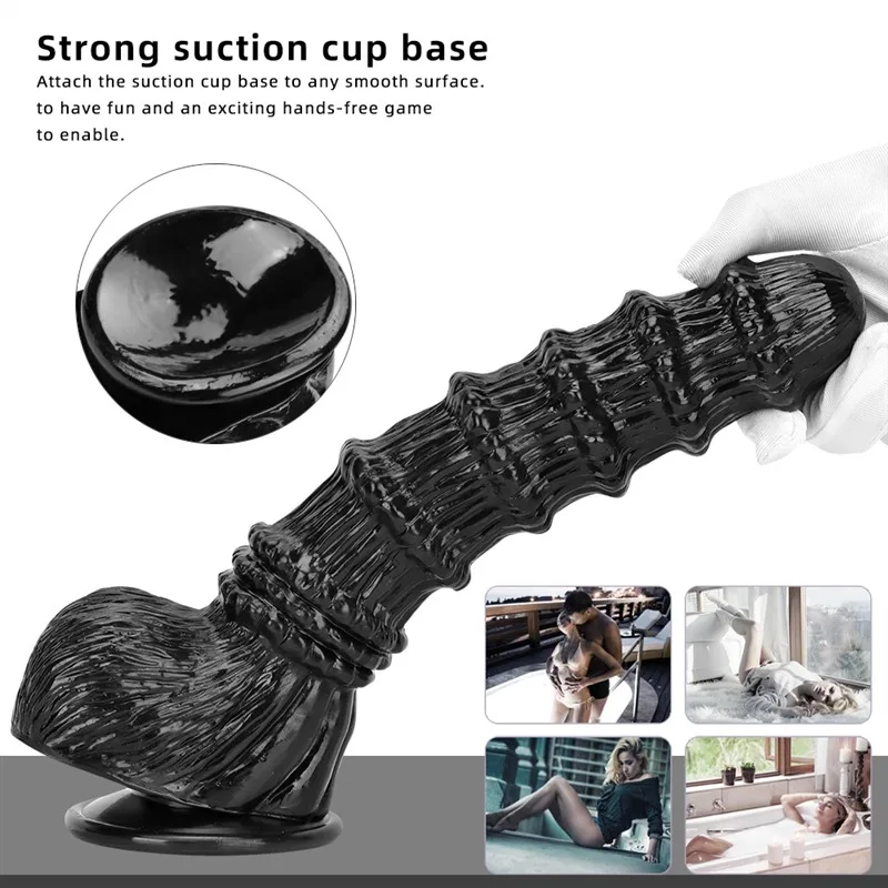 9/9.5/11 IN Black Horse Dildo PVC Animal Sex Toy 6 9/9.5/11 IN Black Horse Dildo PVC Animal Sex Toy 6