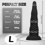 7.8/9.8/11.8 IN Black Silicone Unicorn Horn Dildo Anal Plug - Image 4