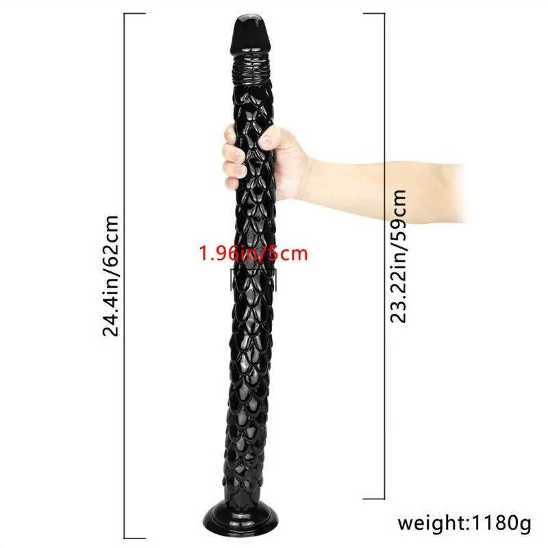 24 IN Extra Long Black Dragon Dildo PVC Anal Snake 1 24 IN Extra Long Black Dragon Dildo PVC Anal Snake 1