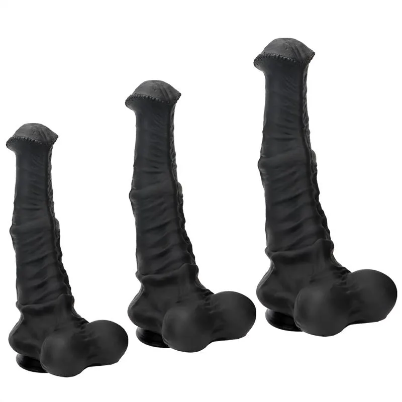 25a33d42edb45bdf 10/11/13 IN Huge Black Horse Cock Silicone Animal Dildo - Image 2