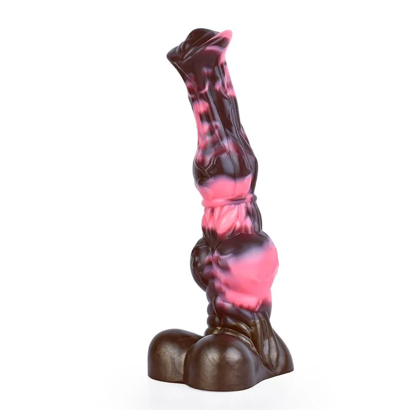 27301a7dbd83a637 10 Inch Double Knot Horse Dildo Fantasy Silicone Animal Penis