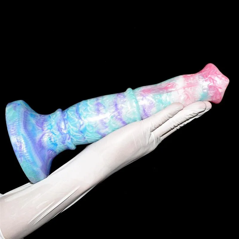 9.5 IN Big Knotted Horse Cock Dildo Soft Silicone Animal Penis 2 9.5 IN Big Knotted Horse Cock Dildo Soft Silicone Animal Penis 2