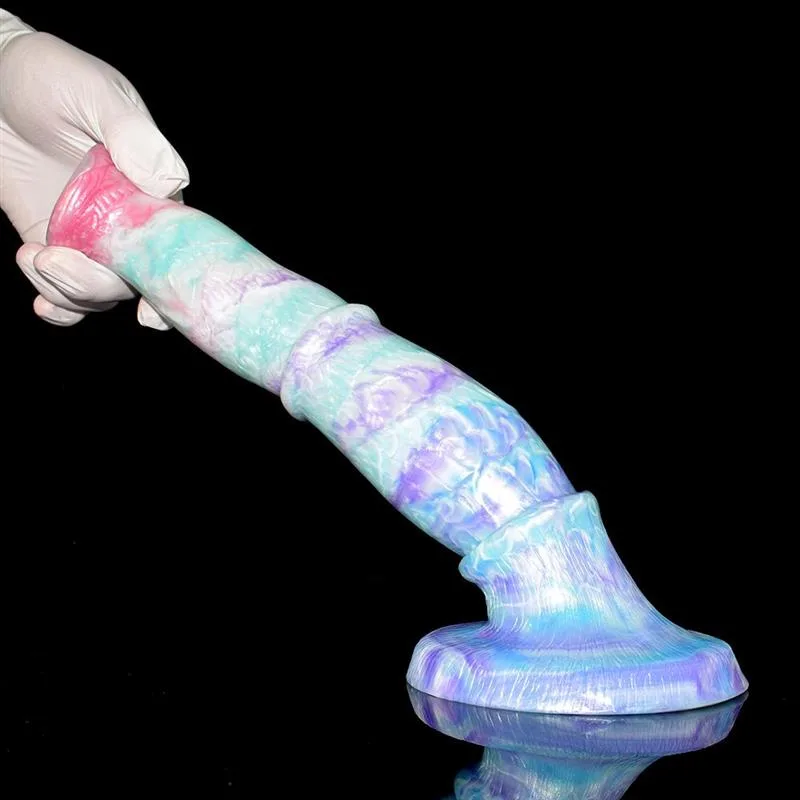 9.5 IN Big Knotted Horse Cock Dildo Soft Silicone Animal Penis 5 9.5 IN Big Knotted Horse Cock Dildo Soft Silicone Animal Penis 5