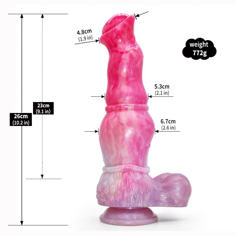 10 IN Pink Horse Dildo with Balls Silicone Knot Animal Penis 1 10 IN Pink Horse Dildo with Balls Silicone Knot Animal Penis 1