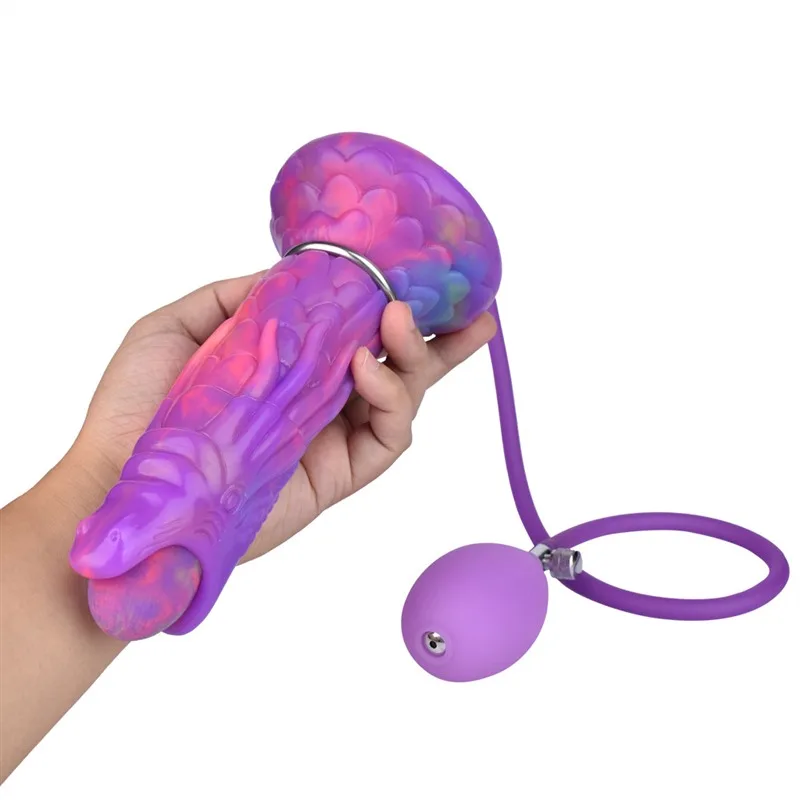 3f946eb8667c5fc8 7 IN Glow-In-The-Dark Dragon Head Shaped Egg-Laying Dildo Ovipositor Sex Toy - Image 4