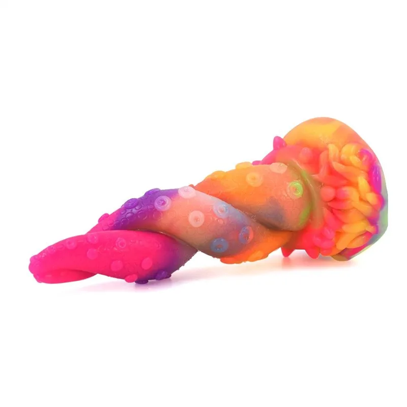 419f06f2a7aec1d8 7.5 IN Small Twisted Octopus Dildo Luminous Tentacle Sex Toy - Image 4