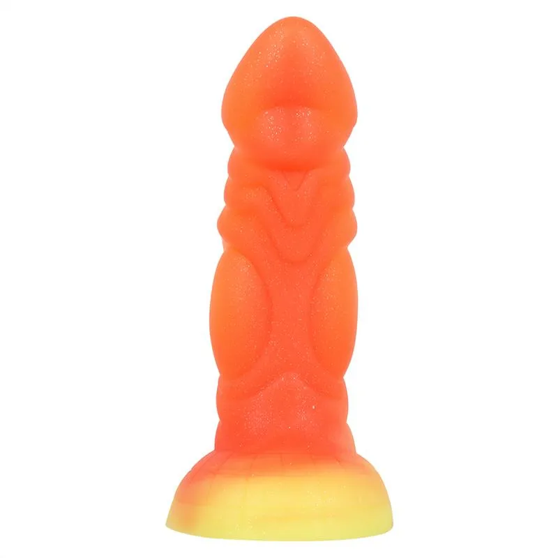4342731413bbe898 7 IN Orange Dragon Dildo Soft Silicone Anal Plug - Image 4