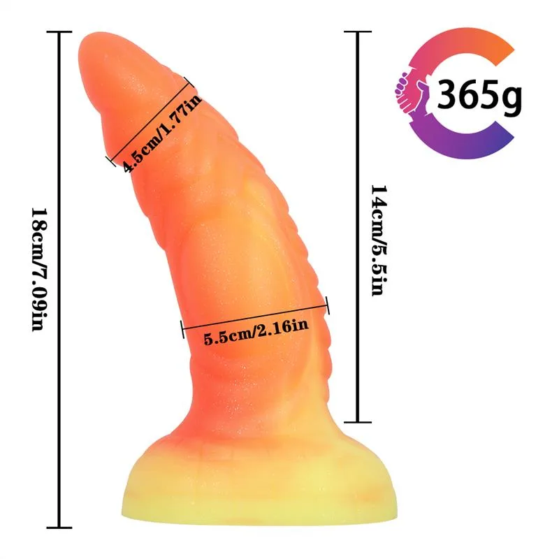 7 IN Orange Dragon Dildo Soft Silicone Anal Plug 1 7 IN Orange Dragon Dildo Soft Silicone Anal Plug 1