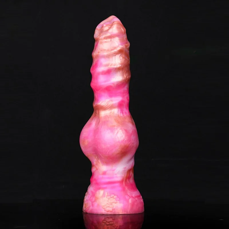 464aa2660cffb1d7 8.5 IN Fantasy Dog Dildo With Knot Silicone Animal Penis - Image 2