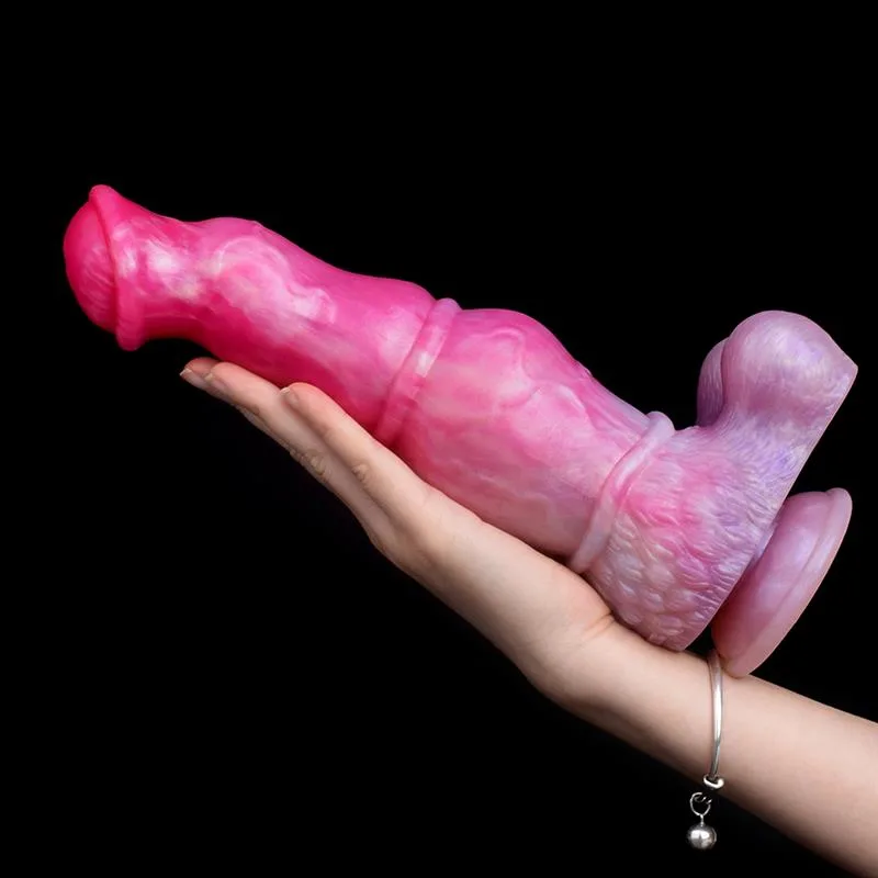 10 IN Pink Horse Dildo with Balls Silicone Knot Animal Penis 3 10 IN Pink Horse Dildo with Balls Silicone Knot Animal Penis 3