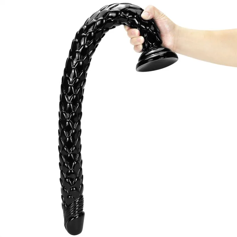 4a29ff9ef9a5fc13 24 IN Extra Long Black Dragon Dildo PVC Anal Snake - Image 3