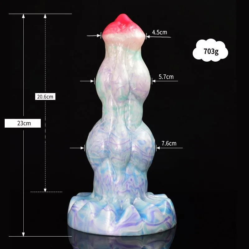 9 IN Fantasy Dildo With Two Knots Silicone Animal Dog Penis 1 9 IN Fantasy Dildo With Two Knots Silicone Animal Dog Penis 1