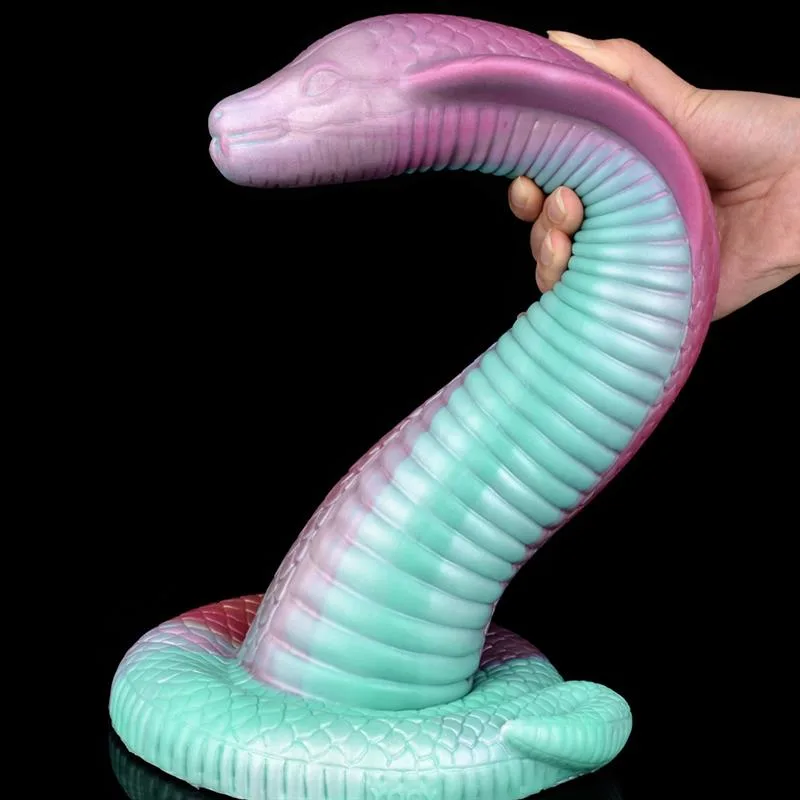 15 IN Giant King Cobra Cock Snake Shaped Dildo 8 15 IN Giant King Cobra Cock Snake Shaped Dildo 8