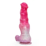 10 IN Pink Horse Dildo with Balls Silicone Knot Animal Penis - Image 4