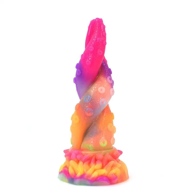 627bdf0ba8276e6f 7.5 IN Small Twisted Octopus Dildo Luminous Tentacle Sex Toy - Image 2