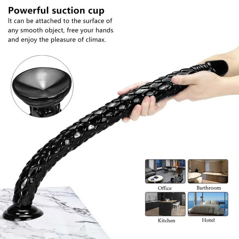 24 IN Extra Long Black Dragon Dildo PVC Anal Snake 5 24 IN Extra Long Black Dragon Dildo PVC Anal Snake 5