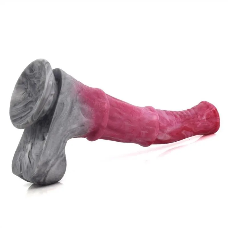 6df2314aa36af4b2 9.5 IN Pink Horse Dildo Silicone Realistic Animal Penis - Image 6