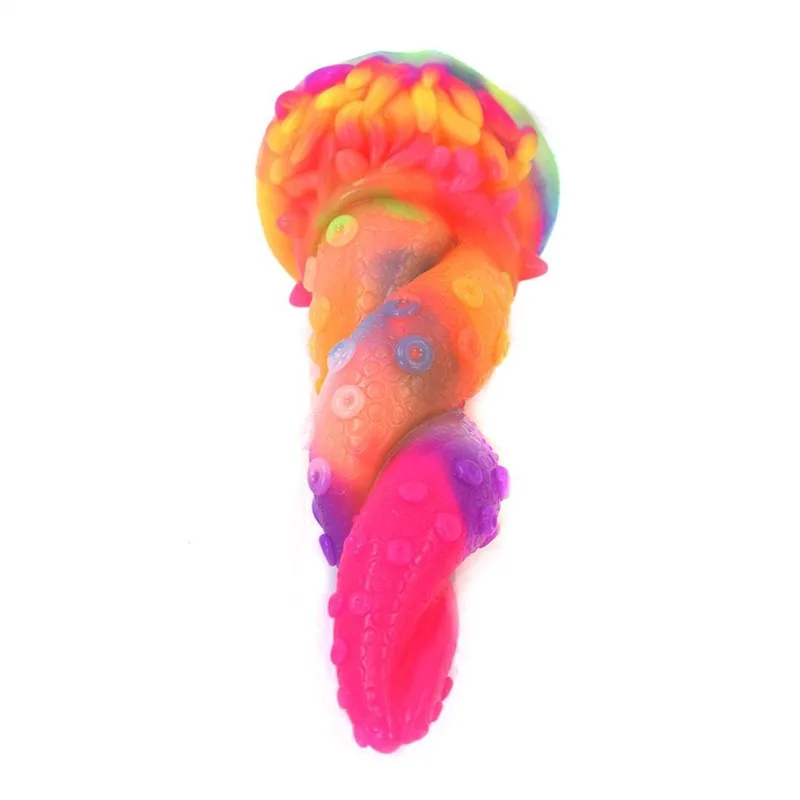 71684d44307f9df1 7.5 IN Small Twisted Octopus Dildo Luminous Tentacle Sex Toy - Image 3