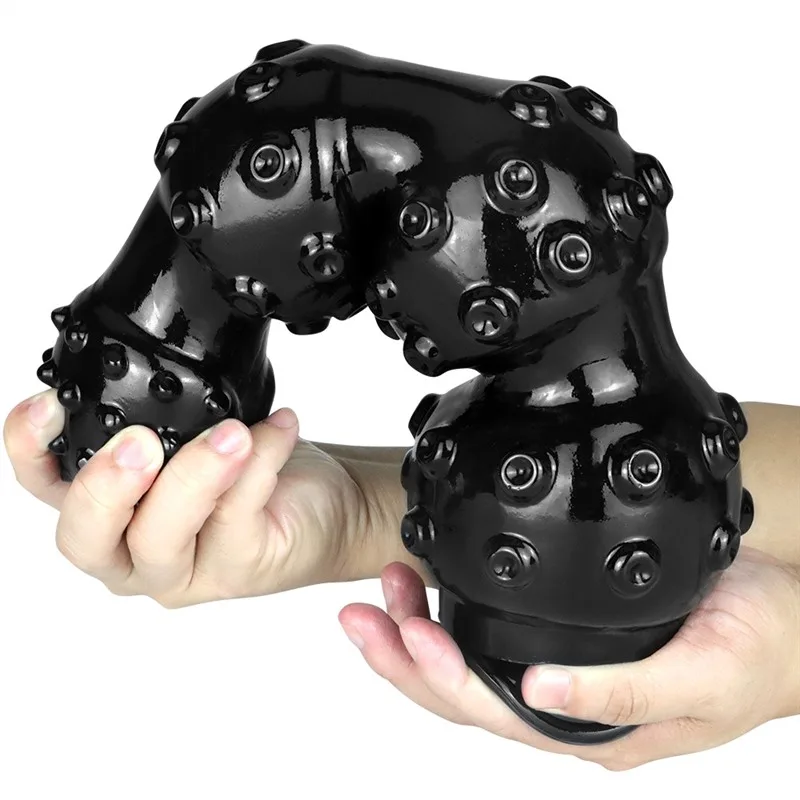 79011173d72ead19 13 IN Large Black Thick Tentacle Dildo PVC Anal Beads - Image 4