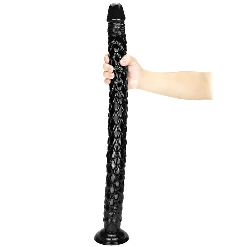 862846a9e8973e7f 24 IN Extra Long Black Dragon Dildo PVC Anal Snake - Image 2