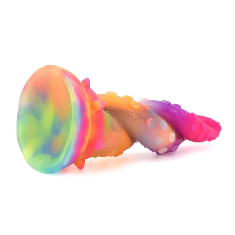 87b32c3869a249c0 7.5 IN Small Twisted Octopus Dildo Luminous Tentacle Sex Toy - Image 5