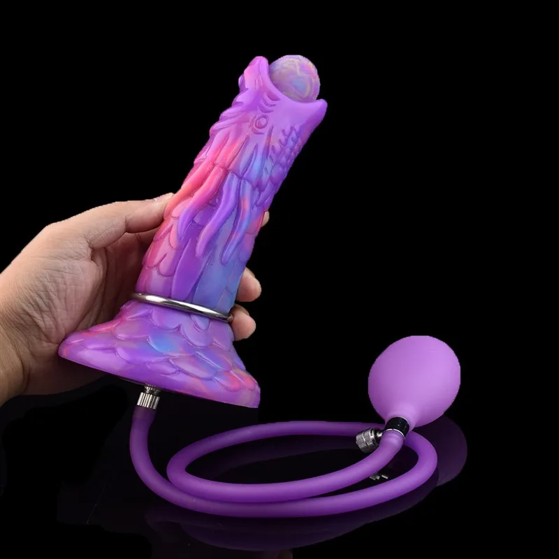 7 IN Glow-In-The-Dark Dragon Head Shaped Egg-Laying Dildo Ovipositor Sex Toy 4 7 IN Glow-In-The-Dark Dragon Head Shaped Egg-Laying Dildo Ovipositor Sex Toy 4