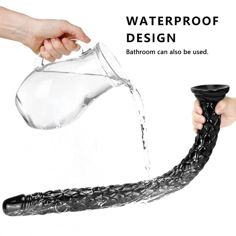 24 IN Extra Long Black Dragon Dildo PVC Anal Snake 7 24 IN Extra Long Black Dragon Dildo PVC Anal Snake 7