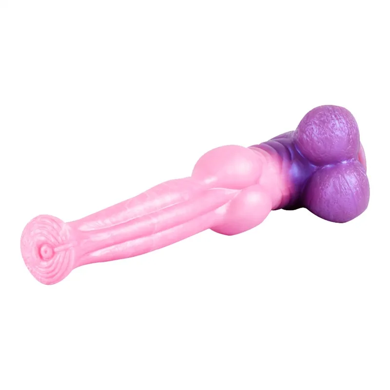 98bd7ecbcd2052a1 11 IN Large Flared Horse Dildo with Knot Silicone Animal Penis - Image 4
