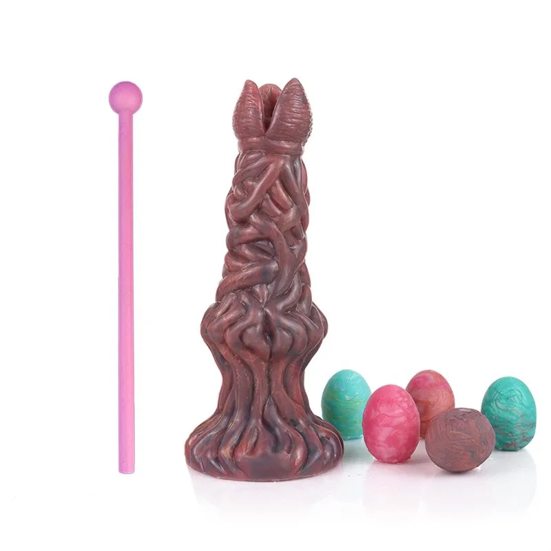 9bcc9bee16fa656f 8 IN Silicone Fantasy Alien Egg-Laying Dildo Ovipositor Sex Toy - Image 2