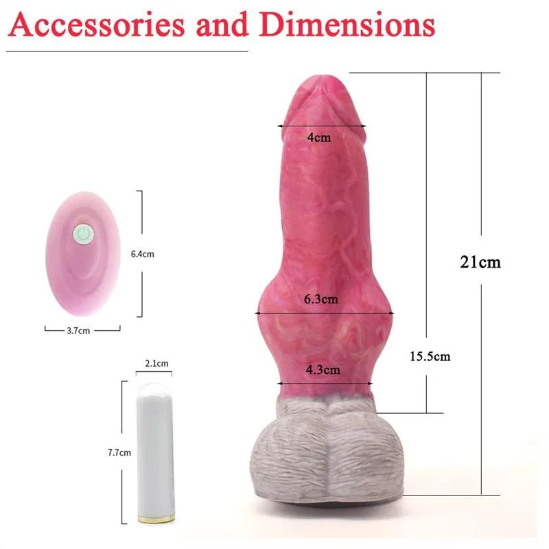 8 IN Rechargeable Premium Silicone Knotted Vibrating Dildo 1 8 IN Rechargeable Premium Silicone Knotted Vibrating Dildo 1