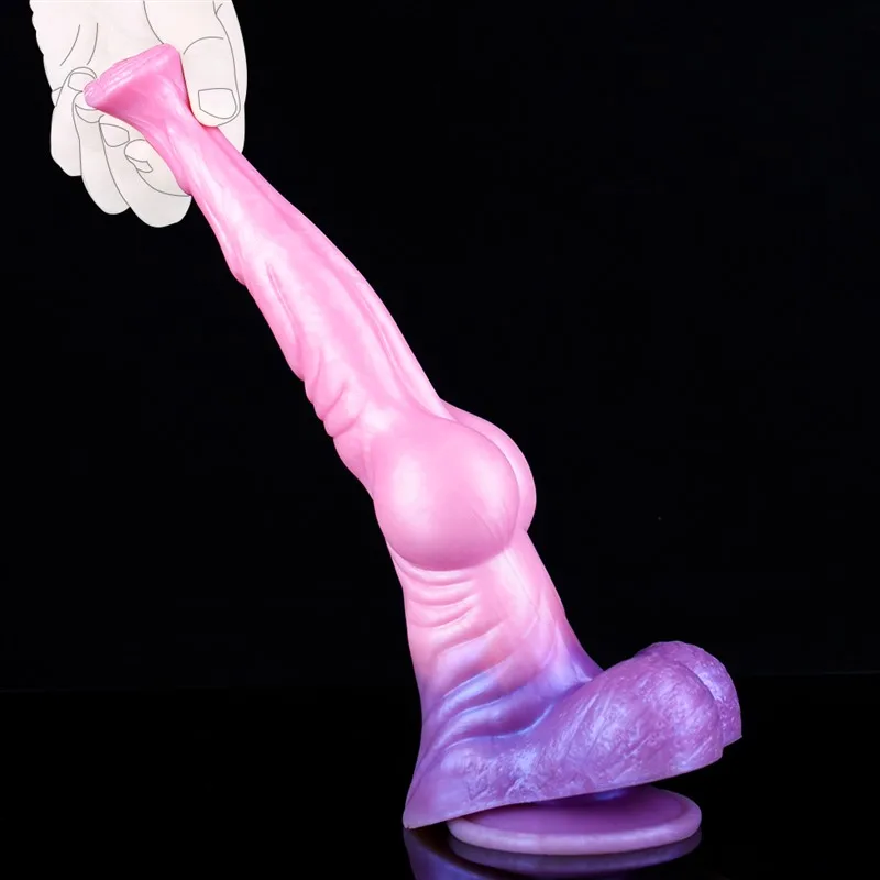 11 IN Large Flared Horse Dildo with Knot Silicone Animal Penis 6 11 IN Large Flared Horse Dildo with Knot Silicone Animal Penis 6