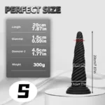 7.8/9.8/11.8 IN Black Silicone Unicorn Horn Dildo Anal Plug - Image 2