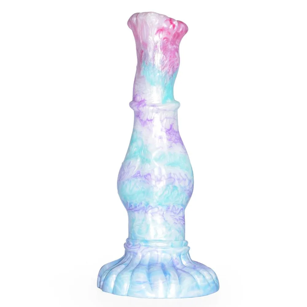 b70df32cab1f9f89 9.5 IN Big Knotted Horse Cock Dildo Soft Silicone Animal Penis - Image 3