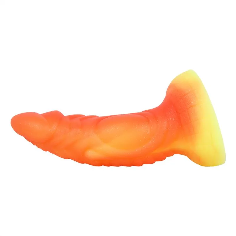 cd62e18a101aaa6f 7 IN Orange Dragon Dildo Soft Silicone Anal Plug - Image 5