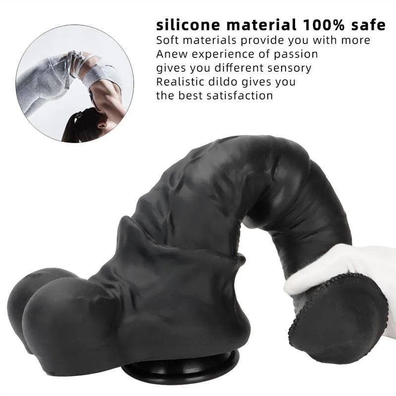 ea4cb97c8e8a6a8d 10/11/13 IN Huge Black Horse Cock Silicone Animal Dildo - Image 4