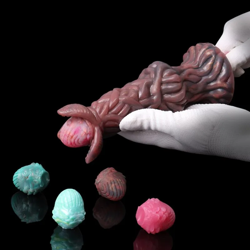 8 IN Silicone Fantasy Alien Egg-Laying Dildo Ovipositor Sex Toy 6 8 IN Silicone Fantasy Alien Egg-Laying Dildo Ovipositor Sex Toy 6