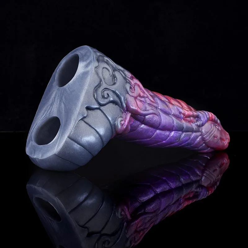 8 IN Purple Dragon Cock Sleeve Silicone Penis Sheath 7 8 IN Purple Dragon Cock Sleeve Silicone Penis Sheath 7