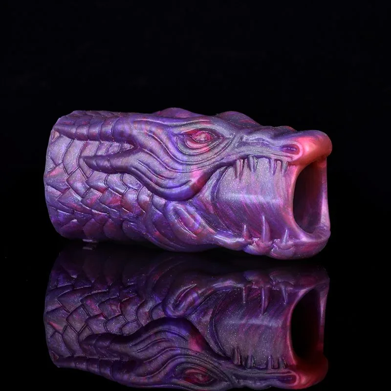 3.3/4.2/4.6 IN Purple Silicone Dragon Head Penis Extension 6 3.3/4.2/4.6 IN Purple Silicone Dragon Head Penis Extension 6