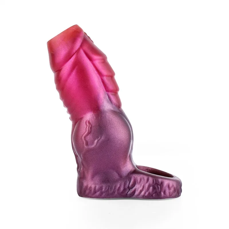 0d71e718e421528a Silicone Knotted Dragon Cock Extender Fantasy Penis Sleeve