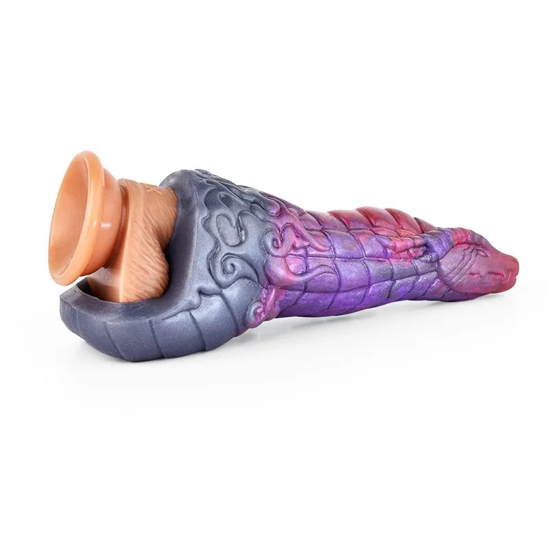 2489b1bdc001aaf6 8 IN Purple Dragon Cock Sleeve Silicone Penis Sheath - Image 8