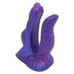 8 IN Purple Alligator Mouth Double Penetration Dildo - Image 2