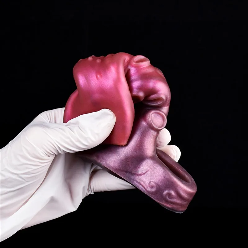 3.5/4.7/5.5 IN Open Head Fantasy Silicone Tentacle Penis Sheath 10 3.5/4.7/5.5 IN Open Head Fantasy Silicone Tentacle Penis Sheath 10
