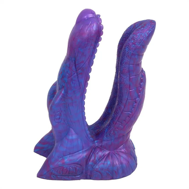 291cb32620aef13a 8 Inch Fantasy Double Monster Dildo Alligator Mouth